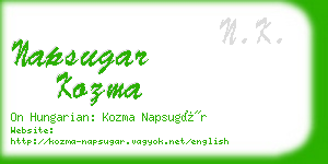 napsugar kozma business card